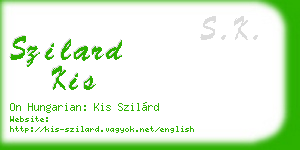 szilard kis business card